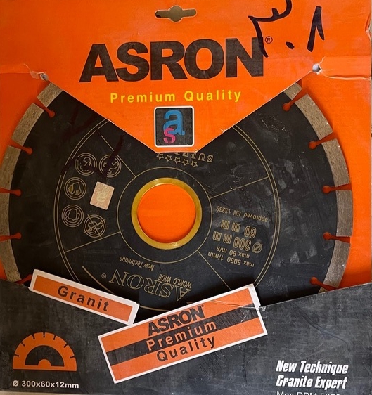 تیغ گرانیت بر 300mm و ضخامت 6mm آسرون 300×60×12 (ASRON)