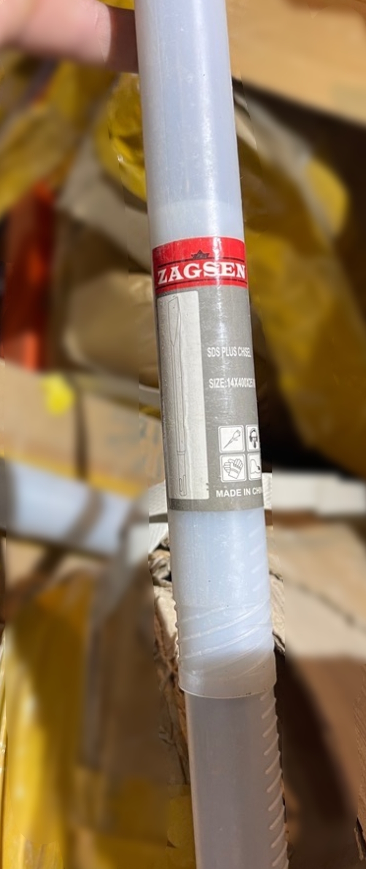 قلم نوک پهن SDS plus chisel  برند ZAGSEN  مدل 25*400*14 mm