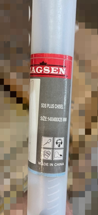 قلم نوک پهن SDS plus chisel برند ZAGSEN مدل 25*400*14 mm